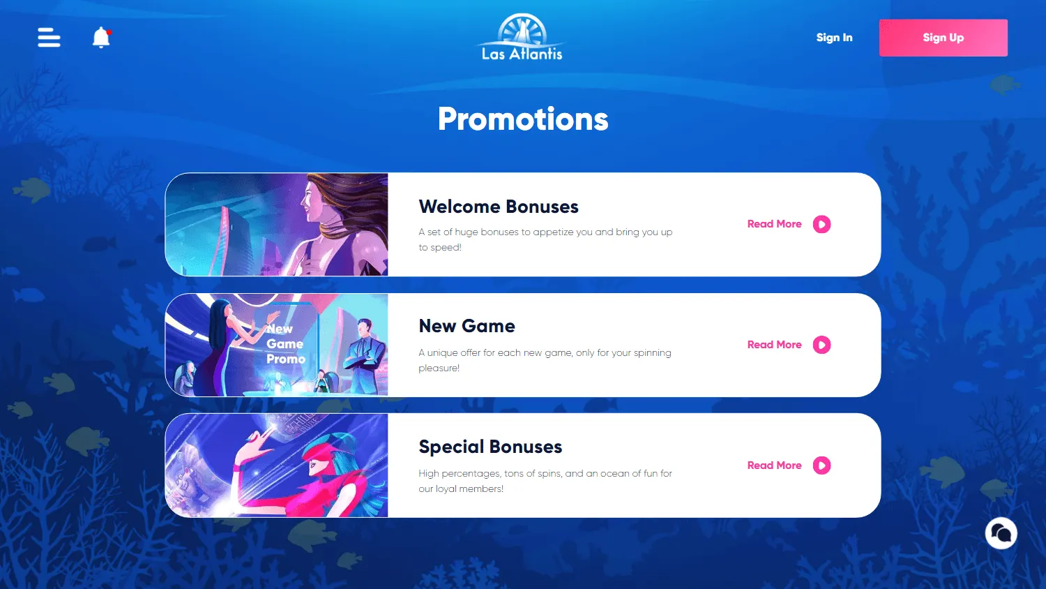 Las Atlantis Casino desktop promotions
